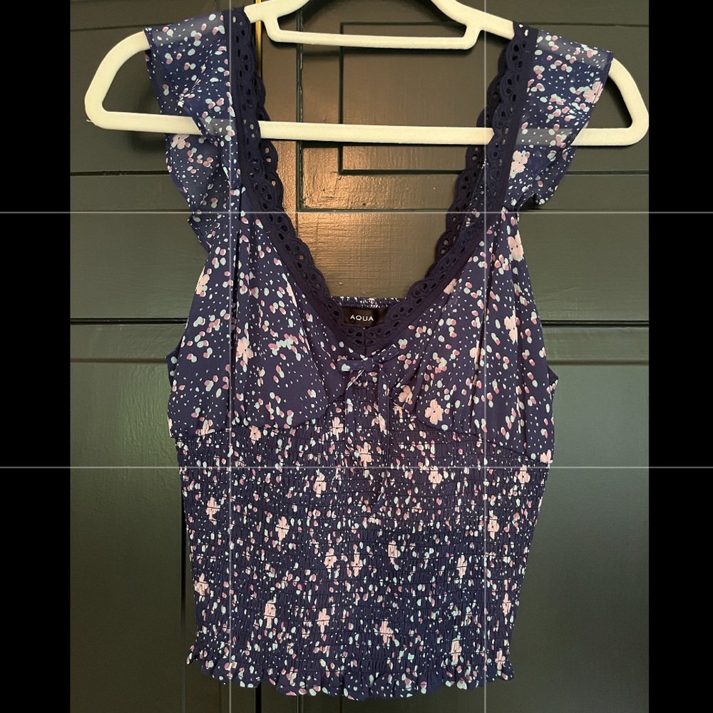 Aqua tank top blouse